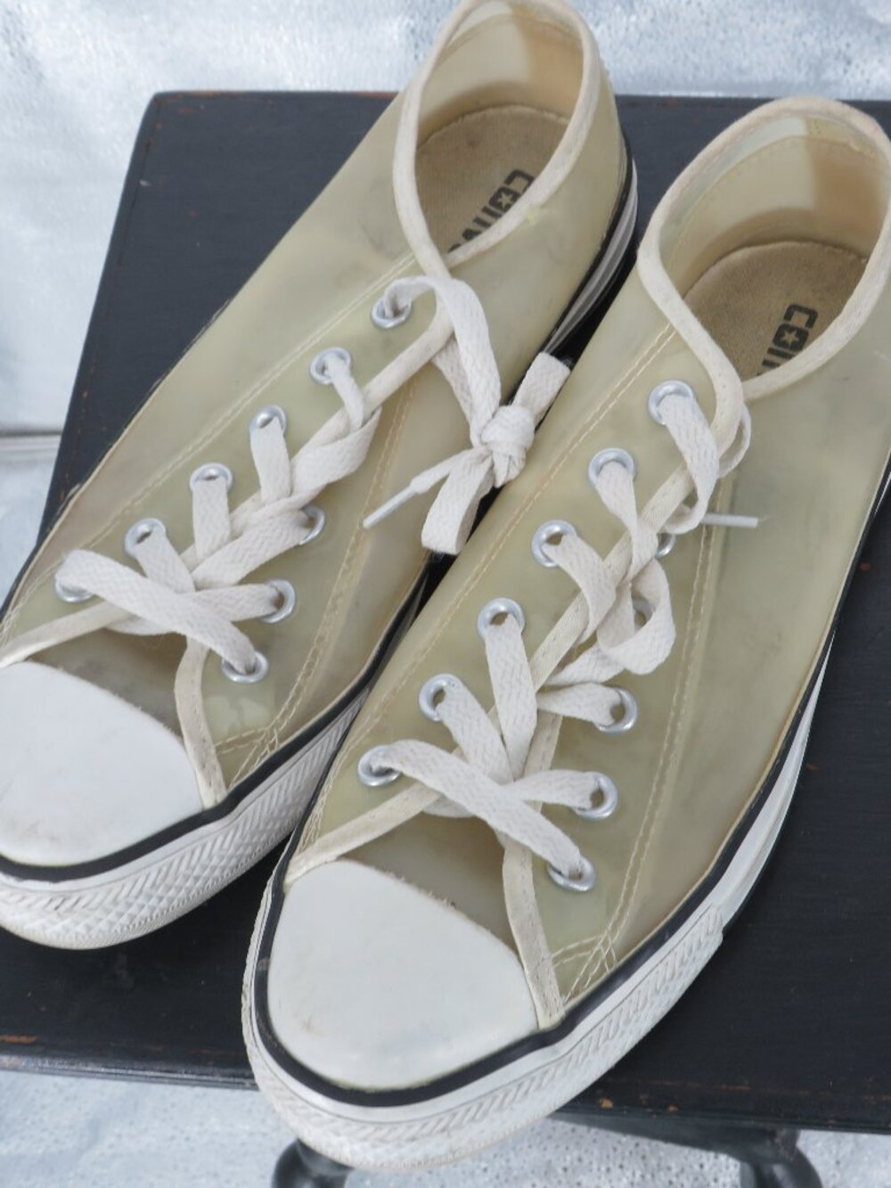 Converse All Star Clear Translucent Low Top Sneakers Rare Mens 6.5 Womens 8.5